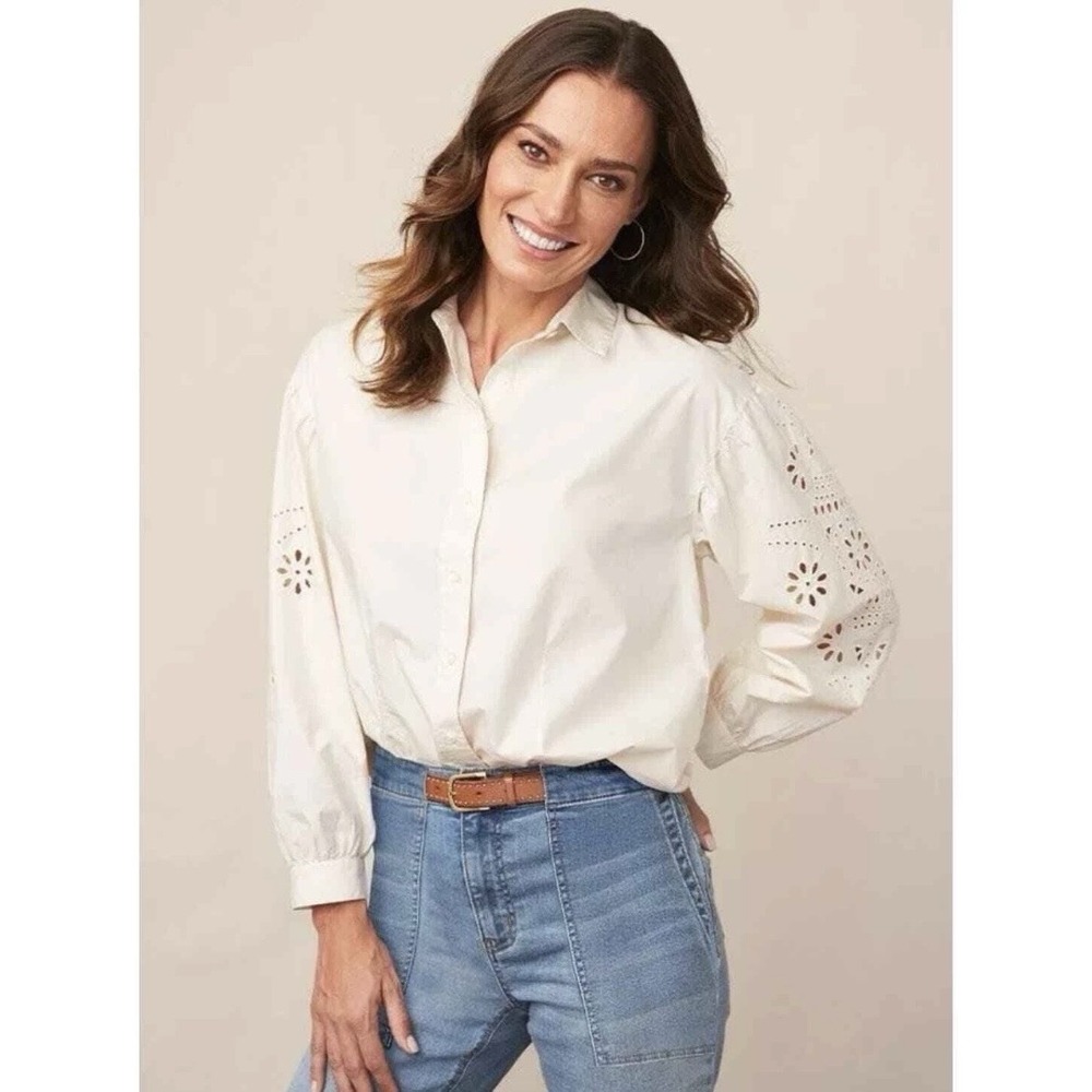 Good Hart by Matilda‎ Jane Balloon Sleeve Under Canvas Tunic Blouse- Large NEW